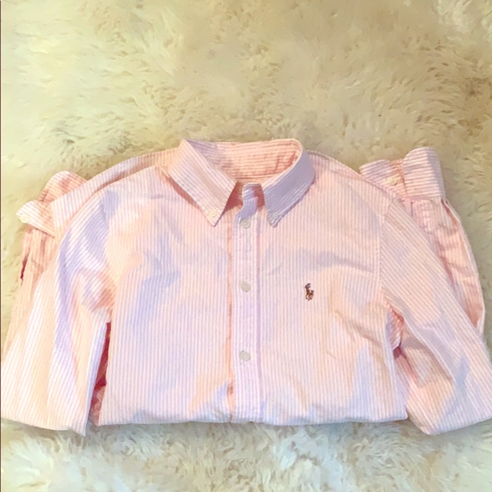 Pink Striped Ralph Lauren Button Up